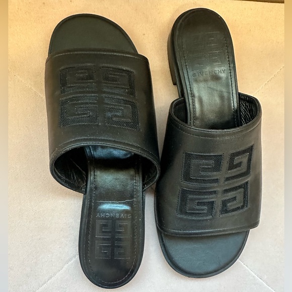 Givenchy Leather Slides with mesh sz. 38. 100% Authentic - Picture 3 of 6